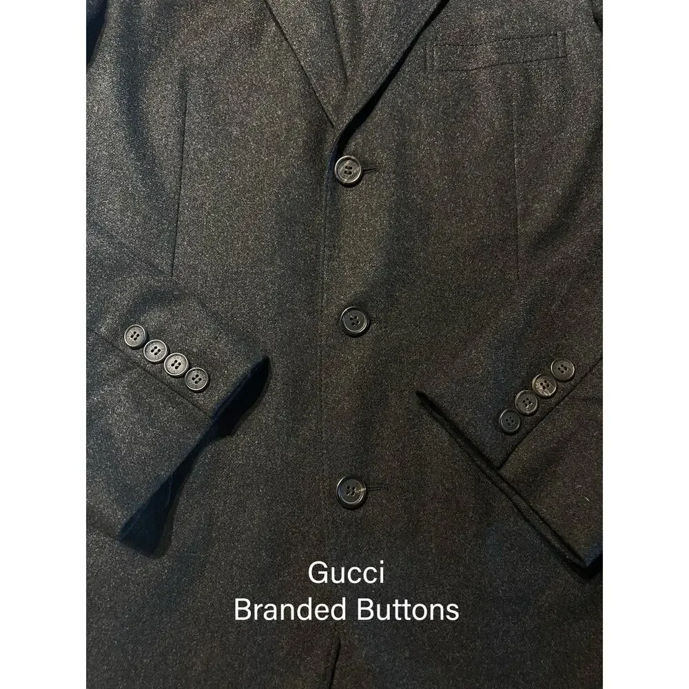 Gucci Soft Weekender 40R Tailored Fit Gray Unlined Sport Coat 3/2 Roll